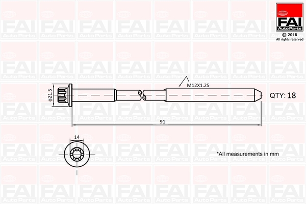 Set surub, chiulasa B2101 FAI AutoParts