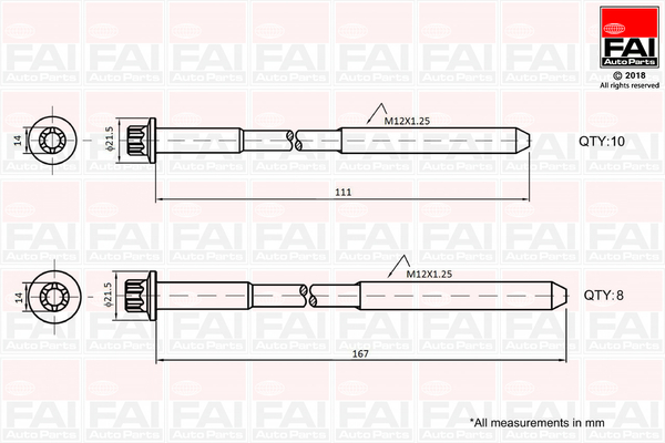 Set surub, chiulasa B2124 FAI AutoParts