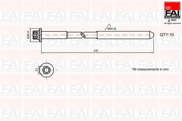 Set surub, chiulasa B292 FAI AutoParts