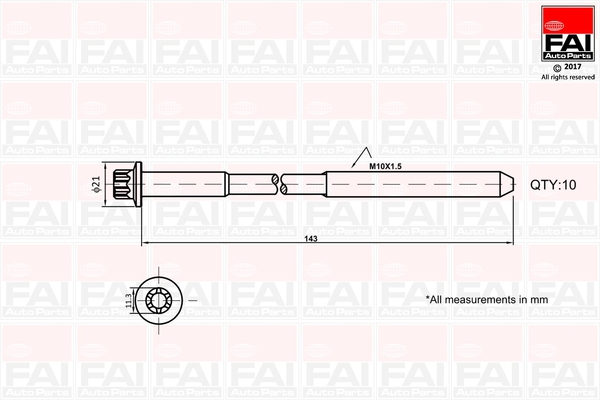 Set surub, chiulasa B489 FAI AutoParts