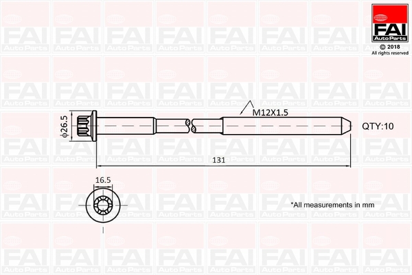 Set surub, chiulasa B896 FAI AutoParts