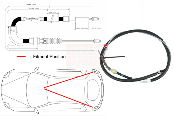 Cablu, frana de parcare FBC0006 FAI AutoParts