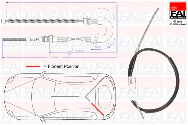 Cablu, frana de parcare FBC0019 FAI AutoParts