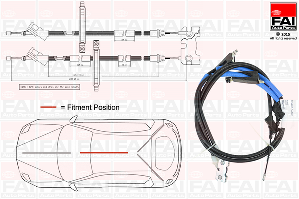 Cablu, frana de parcare FBC0039 FAI AutoParts