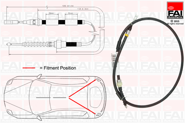 Cablu, frana de parcare FBC0042 FAI AutoParts