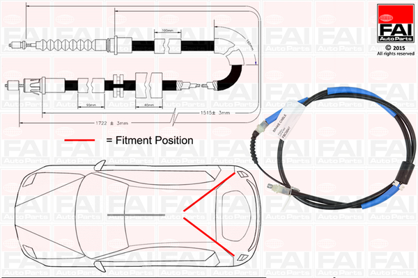 Cablu, frana de parcare FBC0047 FAI AutoParts