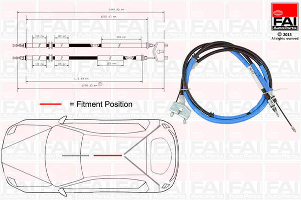 Cablu, frana de parcare FBC0048 FAI AutoParts