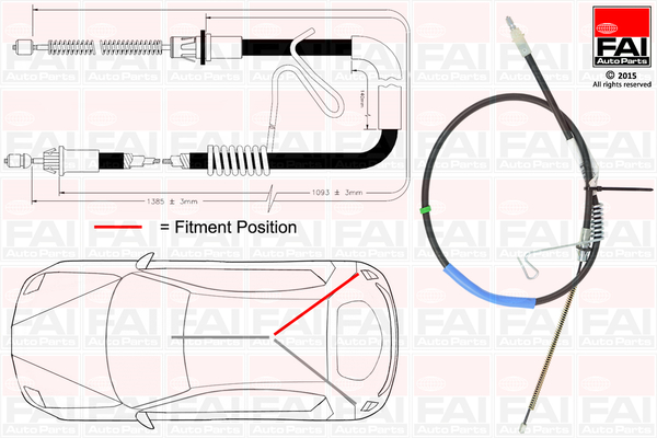 Cablu, frana de parcare FBC0067 FAI AutoParts