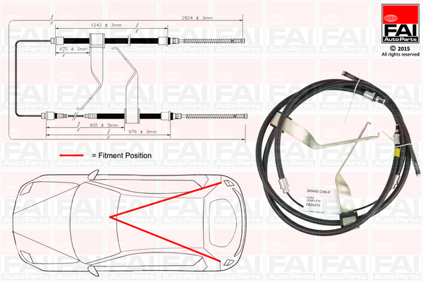 Cablu, frana de parcare FBC0073 FAI AutoParts