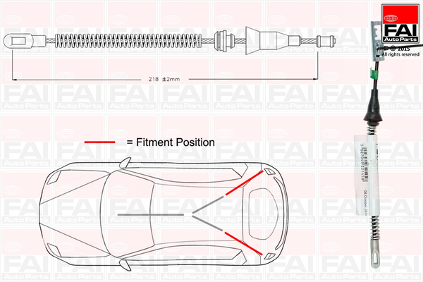 Cablu, frana de parcare FBC0078 FAI AutoParts
