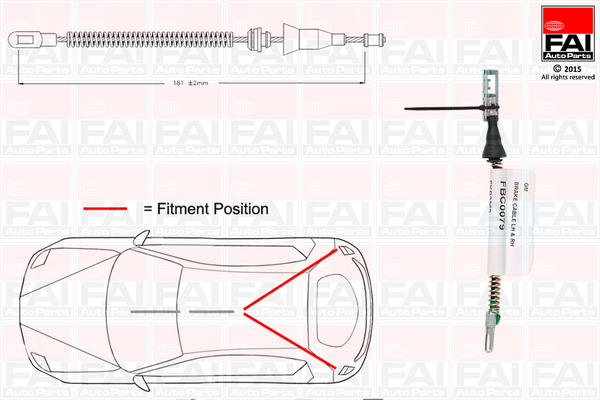 Cablu, frana de parcare FBC0079 FAI AutoParts