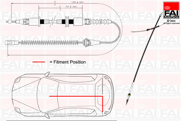 Cablu, frana de parcare FBC0080 FAI AutoParts