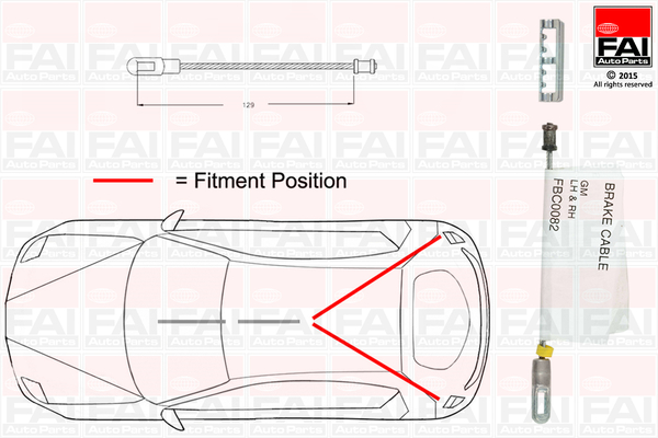 Cablu, frana de parcare FBC0082 FAI AutoParts