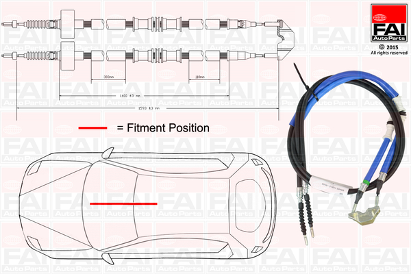 Cablu, frana de parcare FBC0086 FAI AutoParts
