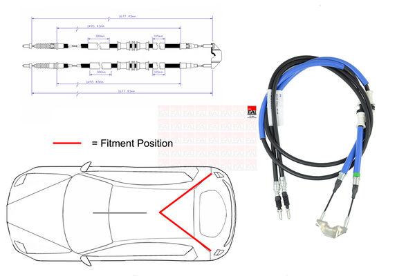 Cablu, frana de parcare FBC0090 FAI AutoParts