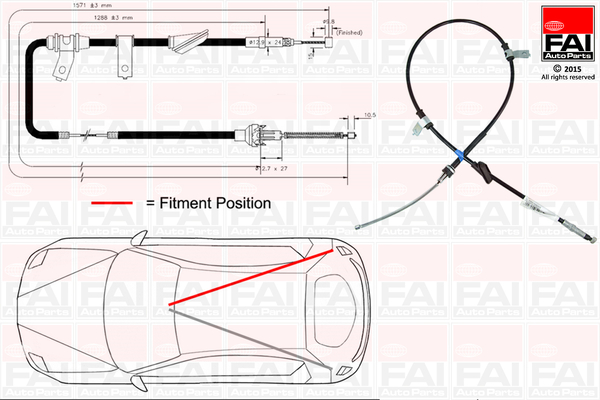 Cablu, frana de parcare FBC0103 FAI AutoParts
