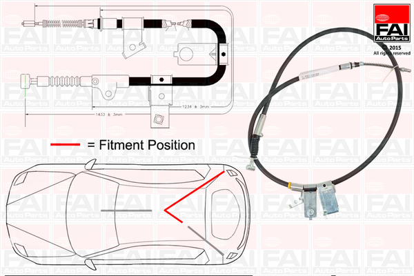 Cablu, frana de parcare FBC0109 FAI AutoParts