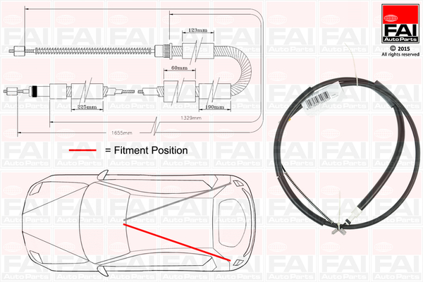 Cablu, frana de parcare FBC0111 FAI AutoParts