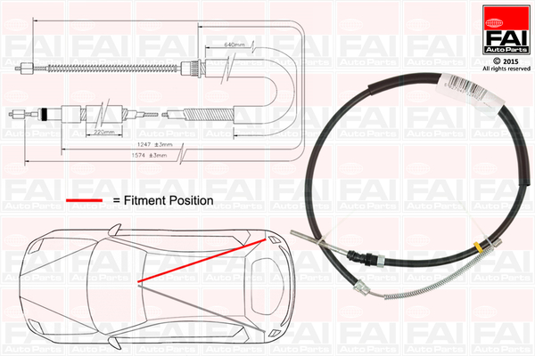 Cablu, frana de parcare FBC0112 FAI AutoParts
