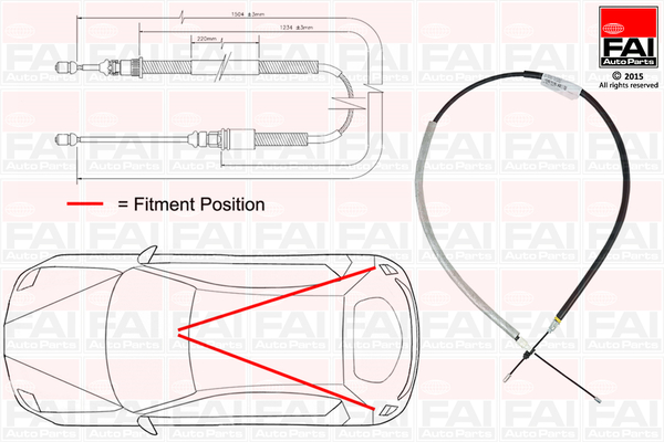 Cablu, frana de parcare FBC0115 FAI AutoParts