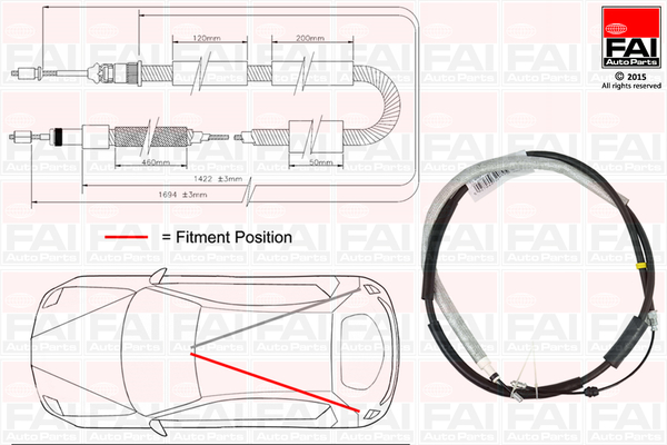 Cablu, frana de parcare FBC0116 FAI AutoParts