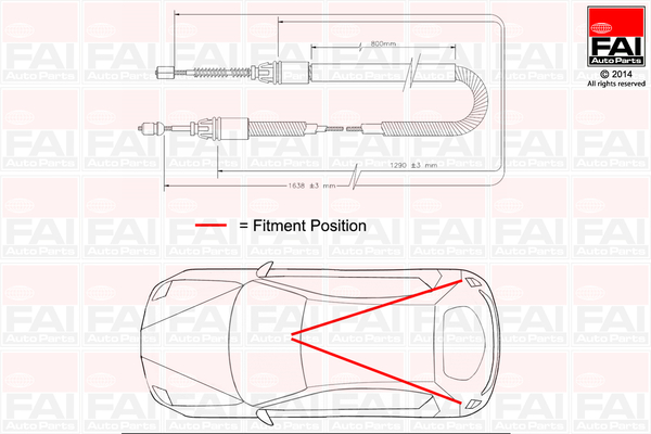 Cablu, frana de parcare FBC0117 FAI AutoParts