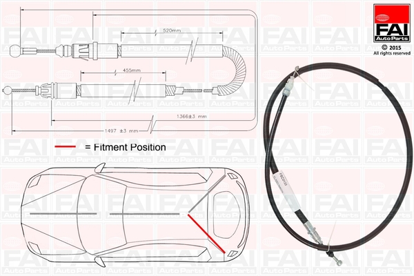 Cablu, frana de parcare FBC0133 FAI AutoParts