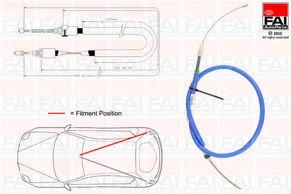 Cablu, frana de parcare FBC0143 FAI AutoParts