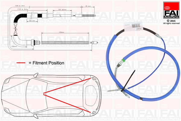Cablu, frana de parcare FBC0148 FAI AutoParts