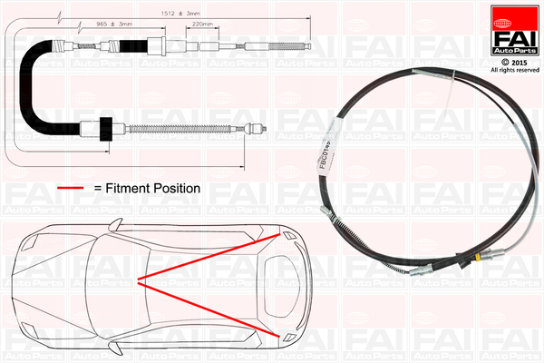 Cablu, frana de parcare FBC0149 FAI AutoParts