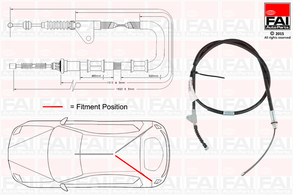 Cablu, frana de parcare FBC0152 FAI AutoParts