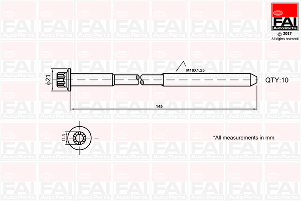 Set surub, chiulasa B1140 FAI AutoParts