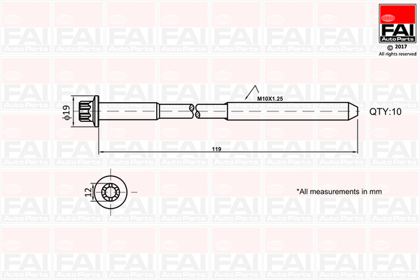 Set surub, chiulasa B1321 FAI AutoParts