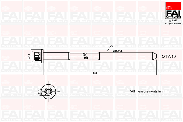 Set surub, chiulasa B489 FAI AutoParts