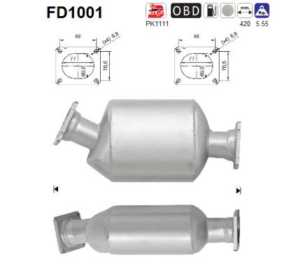 Filtru funingine/particule, sist.de esapament FD1001 AS