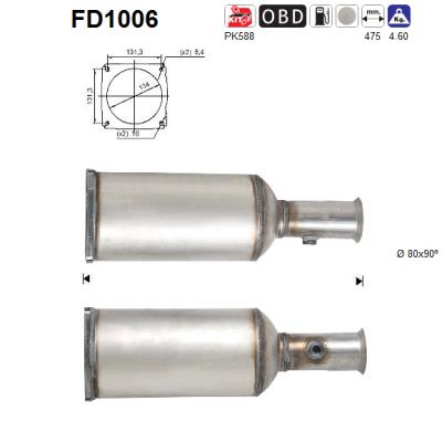 Filtru funingine/particule, sist.de esapament FD1006 AS