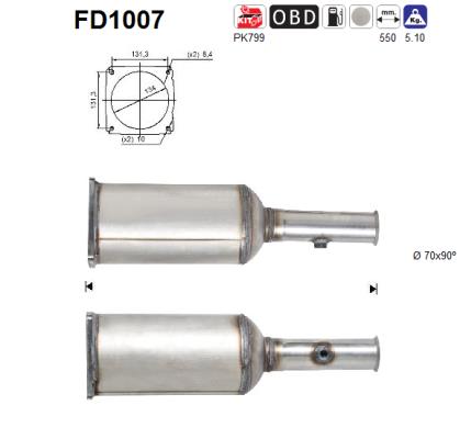 Filtru funingine/particule, sist.de esapament FD1007 AS