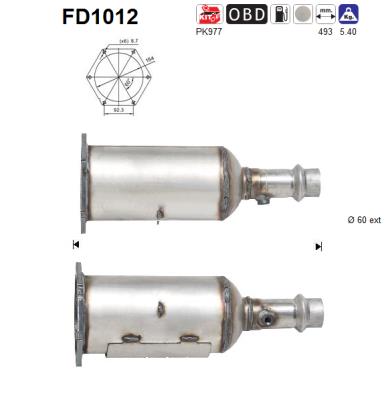 Filtru funingine/particule, sist.de esapament FD1012 AS