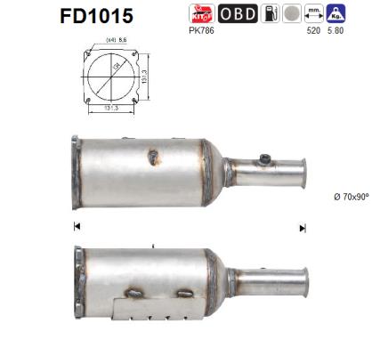 Filtru funingine/particule, sist.de esapament FD1015 AS