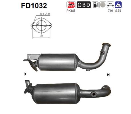 Filtru funingine/particule, sist.de esapament FD1032 AS