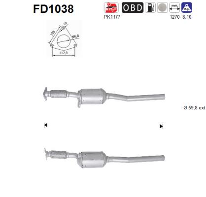 Filtru funingine/particule, sist.de esapament FD1038 AS