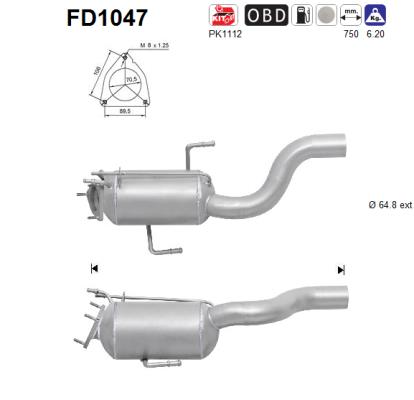 Filtru funingine/particule, sist.de esapament FD1047 AS