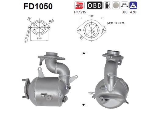 Filtru funingine/particule, sist.de esapament FD1050 AS