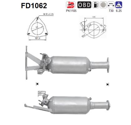 Filtru funingine/particule, sist.de esapament FD1062 AS