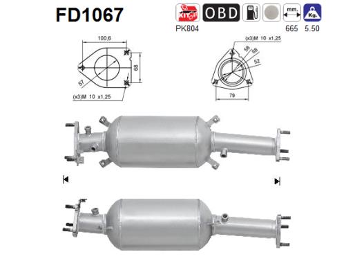 Filtru funingine/particule, sist.de esapament FD1067 AS