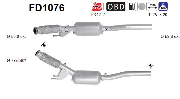 Filtru funingine/particule, sist.de esapament FD1076 AS