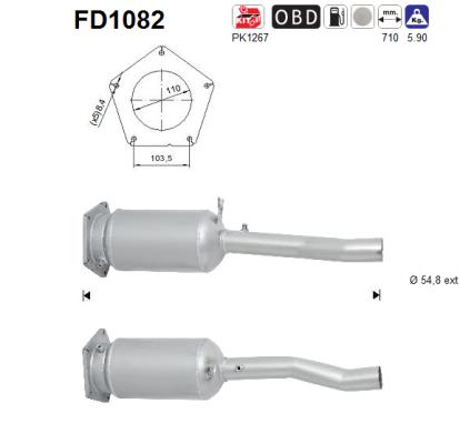 Filtru funingine/particule, sist.de esapament FD1082 AS