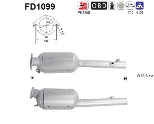 Filtru funingine/particule, sist.de esapament FD1099 AS