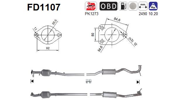 Filtru funingine/particule, sist.de esapament FD1107 AS