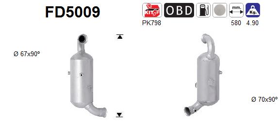 Filtru funingine/particule, sist.de esapament FD5009 AS